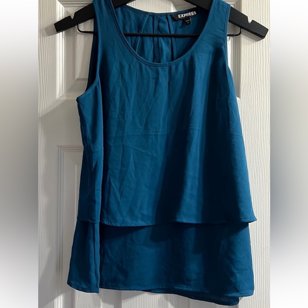Express Teal Sleeveless Layered Top